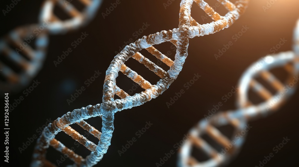 Dna molecule with double helix structure and abstract background depicting genetic information and genetics Dna molecule with double helix structure and abstract background depicting genetic information and genetics