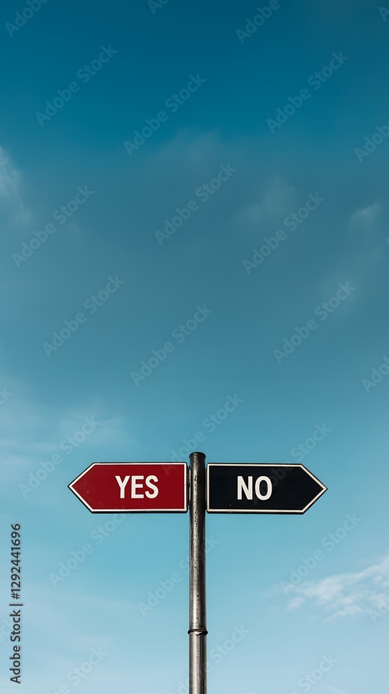 A signpost indicating a choice between yes and no A signpost indicating a choice between yes and no