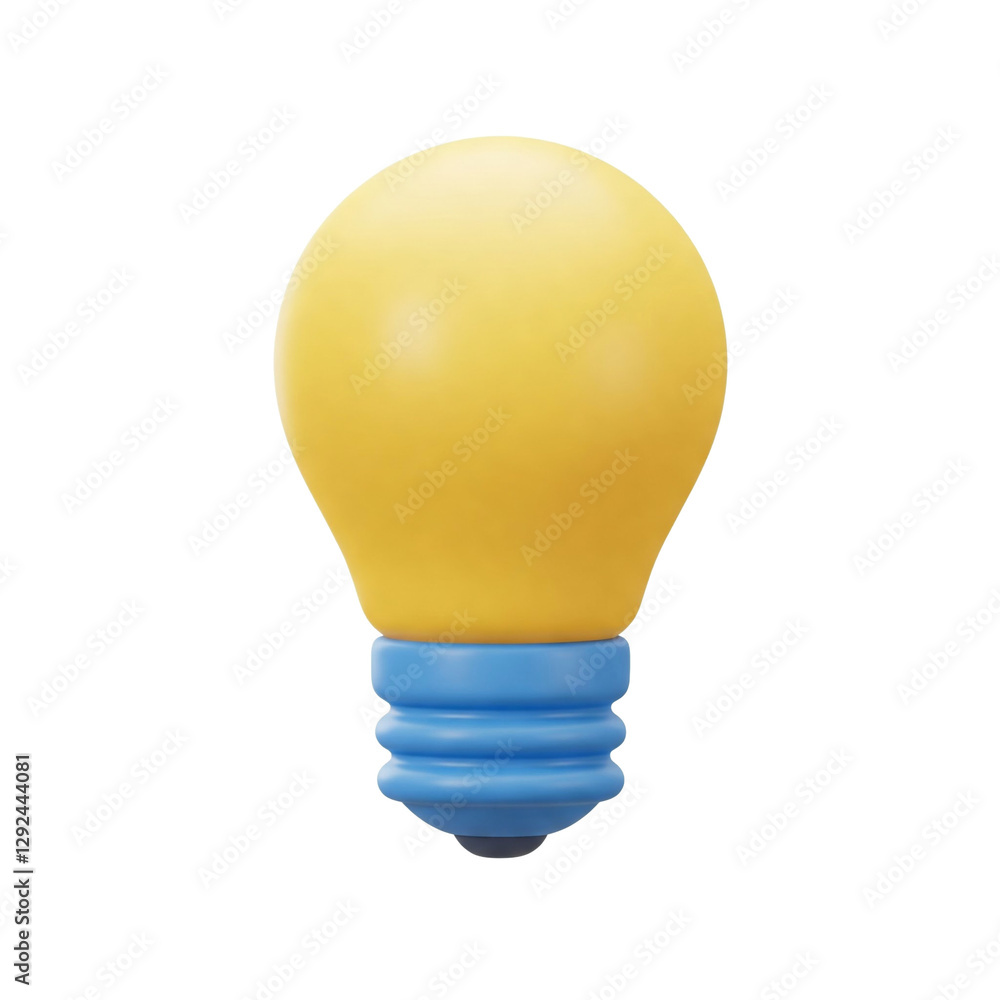 3D Yellow Incandescent Light Bulb Isolated 3D Yellow Incandescent Light Bulb Isolated