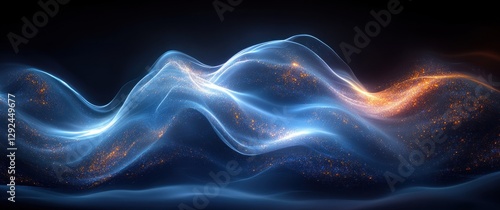 Wallpaper Mural Futuristic Abstract Blue Gradient Background with Smooth Curves Light Effects and Geometric Shapes for Modern Graphic Design Torontodigital.ca