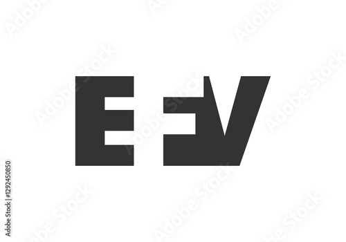 EFV logo design. Initial letter E F V bold font style for tech startups, consulting, corporate branding. Creative company name, headlines typography identity, trendy logotype. photo