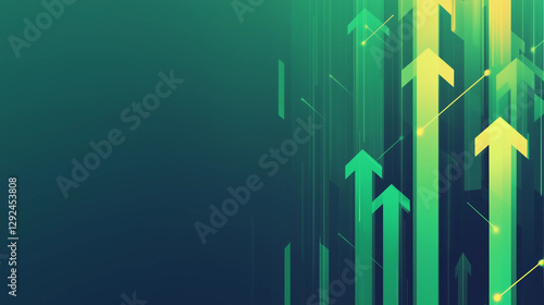 Wallpaper Mural Green Arrows Indicating Financial Growth
 Torontodigital.ca