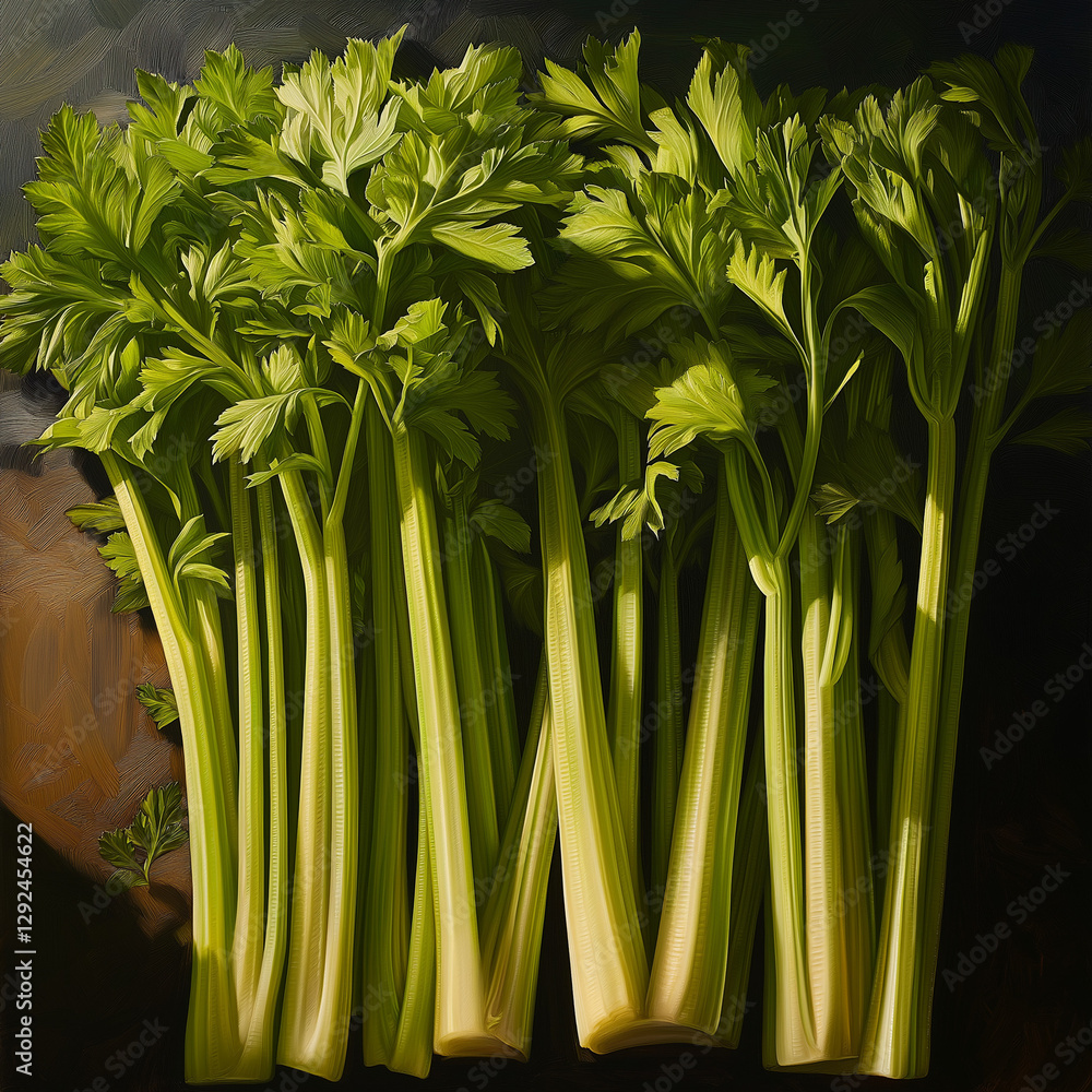 Obraz premium illustration of celery stalks