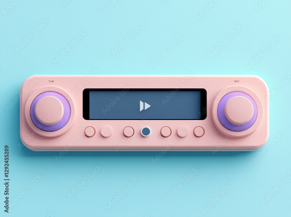 Modern Minimal Audio Music Player Interface Design with Pastel Colors and Flat Style Modern Minimal Audio Music Player Interface Design with Pastel Colors and Flat Style