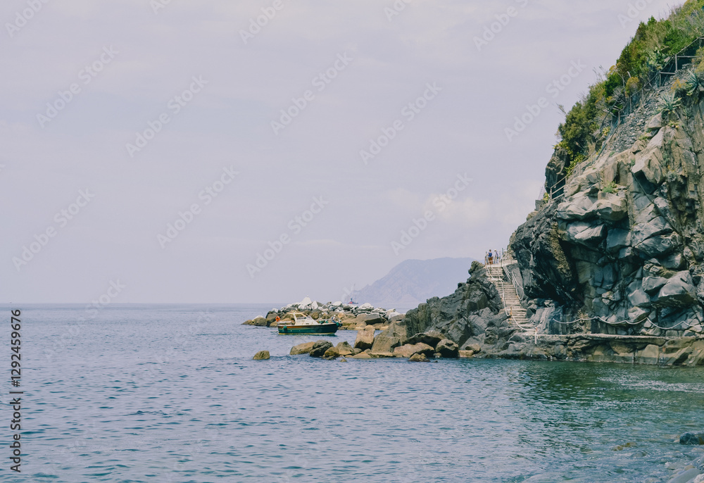 Italian Coast landscape of Mediterranean Sea from Cinque Terre Italian Coast landscape of Mediterranean Sea from Cinque Terre