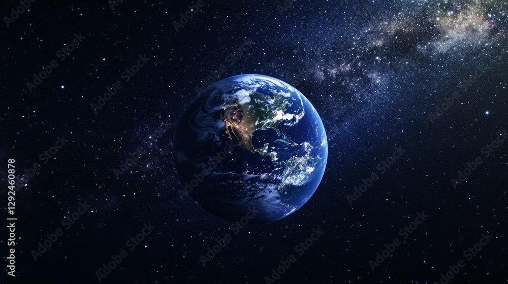 Earth globe in starry space, symbolizing unity and infinite possibilities.
Earth globe in starry space, symbolizing unity and infinite possibilities.