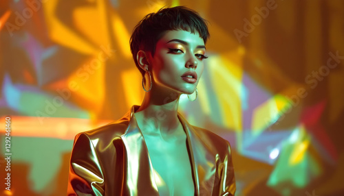 beautiful short hair woman