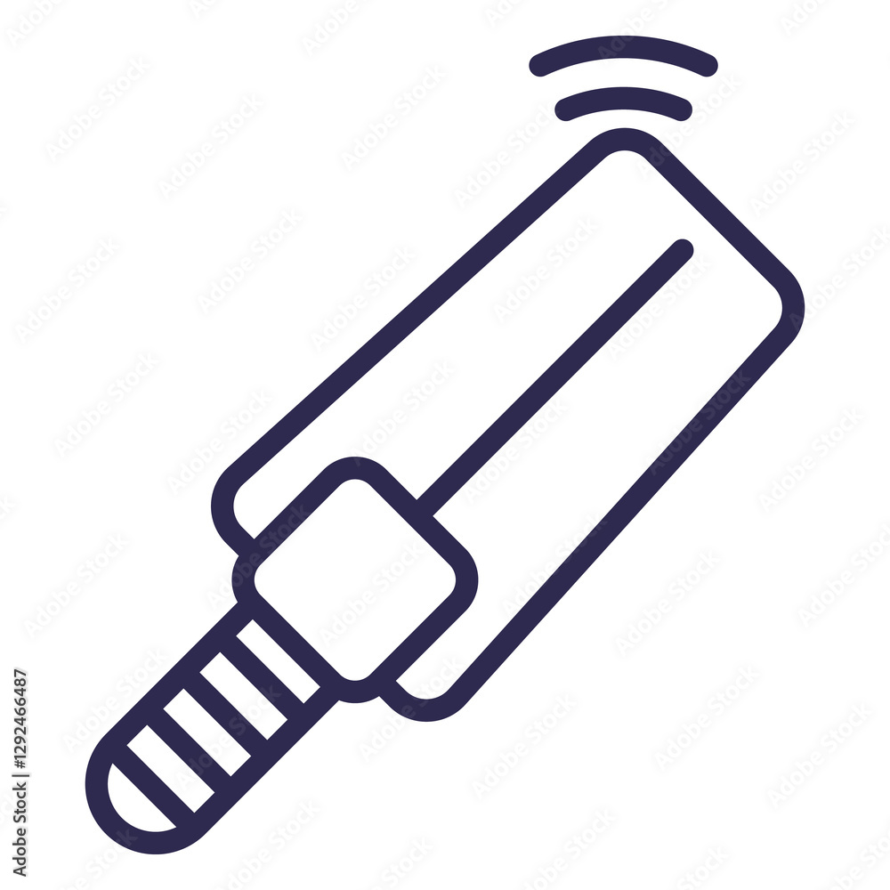 metal detector line icon on white metal detector line icon on white