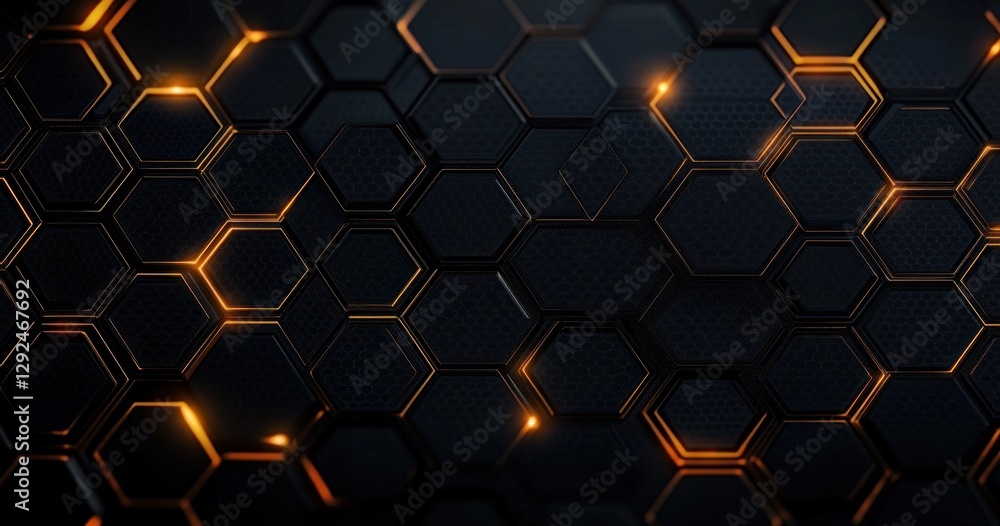 Luxury Black Gold Hexagonal Abstract Background with Soft Ambient Lighting and 3D Geometric Texture Luxury Black Gold Hexagonal Abstract Background with Soft Ambient Lighting and 3D Geometric Texture