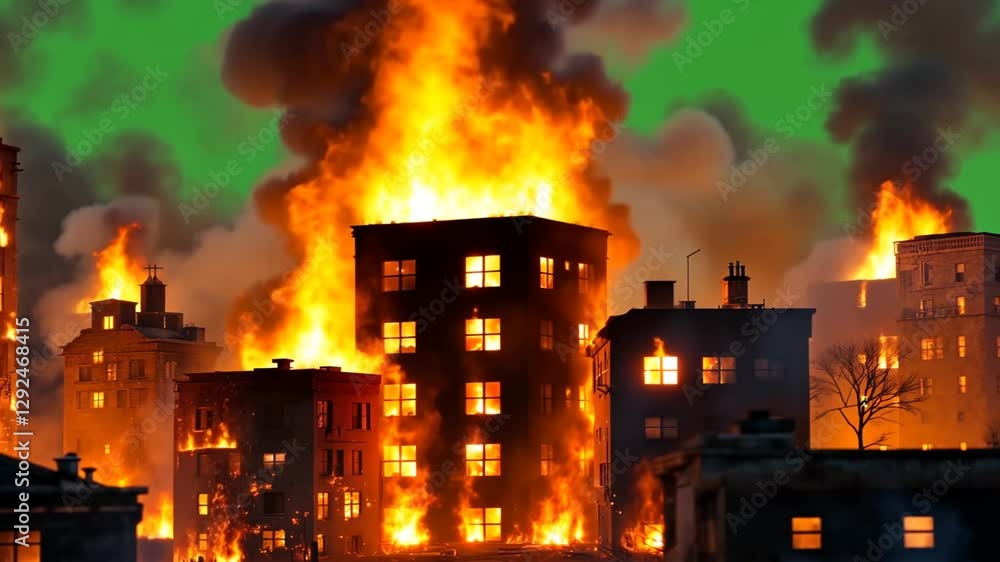 fire burning in the fireplace green screen fire burning in the fireplace green screen