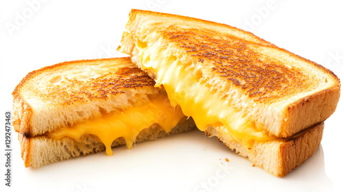 Slika na platnu Delicious grilled cheese sandwich with melted cheese oozing between crispy golden bread slices
