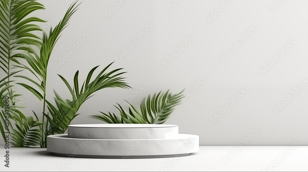 Minimal background. podium and white background for product presentation. 3d rendering illustration Minimal background. podium and white background for product presentation. 3d rendering illustration