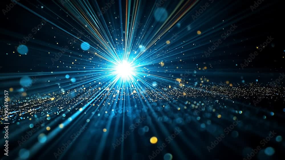 Cosmic explosion of light rays in dark space Cosmic explosion of light rays in dark space