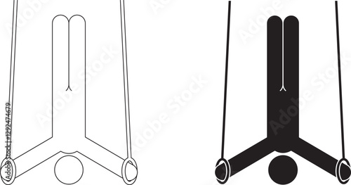 still rings or flying rings icon set