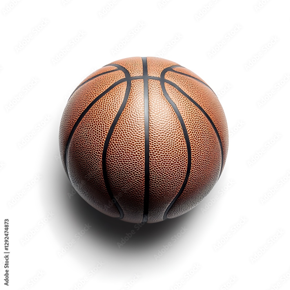 Fototapeta premium Traditional basketball ball isolated perfectly on a white background scene 