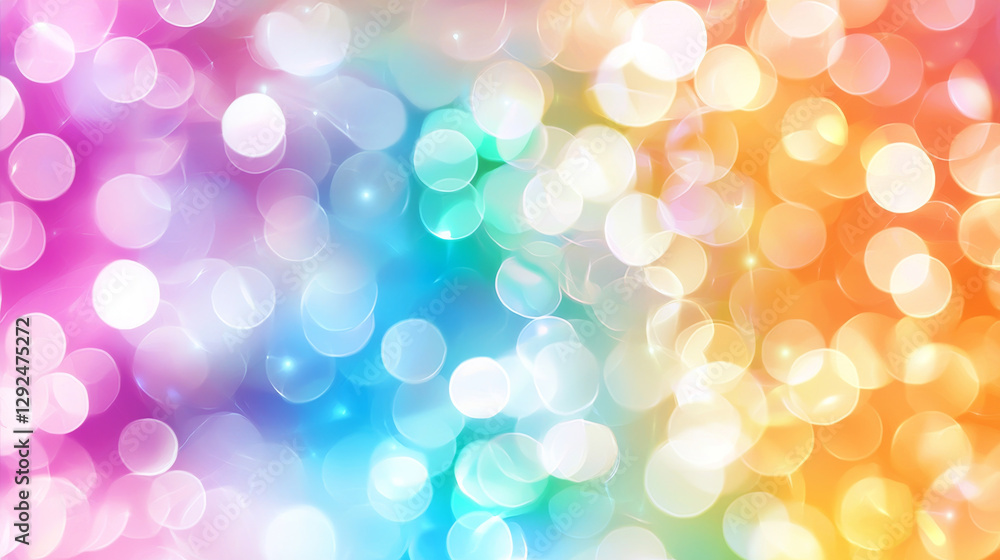 Colorful abstract background with iridescent bokeh lights creating vibrant atmosphere Colorful abstract background with iridescent bokeh lights creating vibrant atmosphere