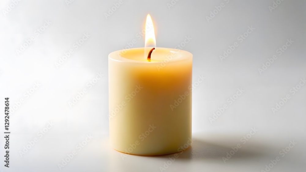 custom made wallpaper toronto digitalLit Candle on White Background