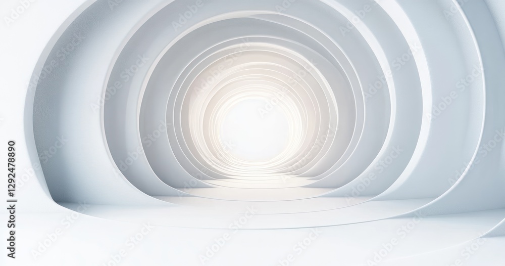 Fototapeta premium Minimal Abstract White Circles Soft Gradient Design Elegant Background for Business Technology Presentation