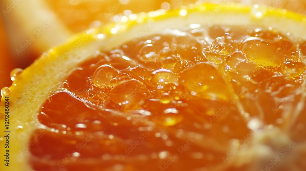Close-up of fresh citrus fruits sliced in half, with vibrant, juicy textures —ar 16:9 Close-up of fresh citrus fruits sliced in half, with vibrant, juicy textures —ar 16:9