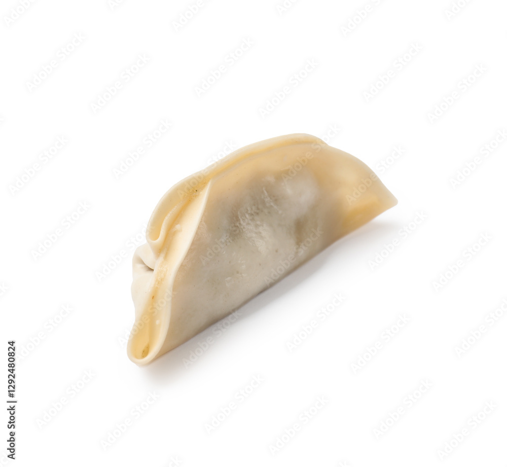 Naklejka premium One fresh gyoza dumpling isolated on white
