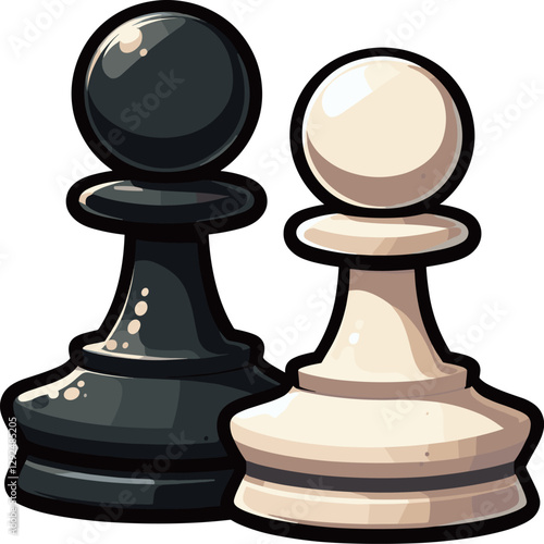 シンプルなチェスのポーンの駒のイラスト