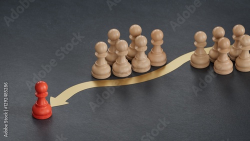 Tableau sur toile RED pawn beating competition