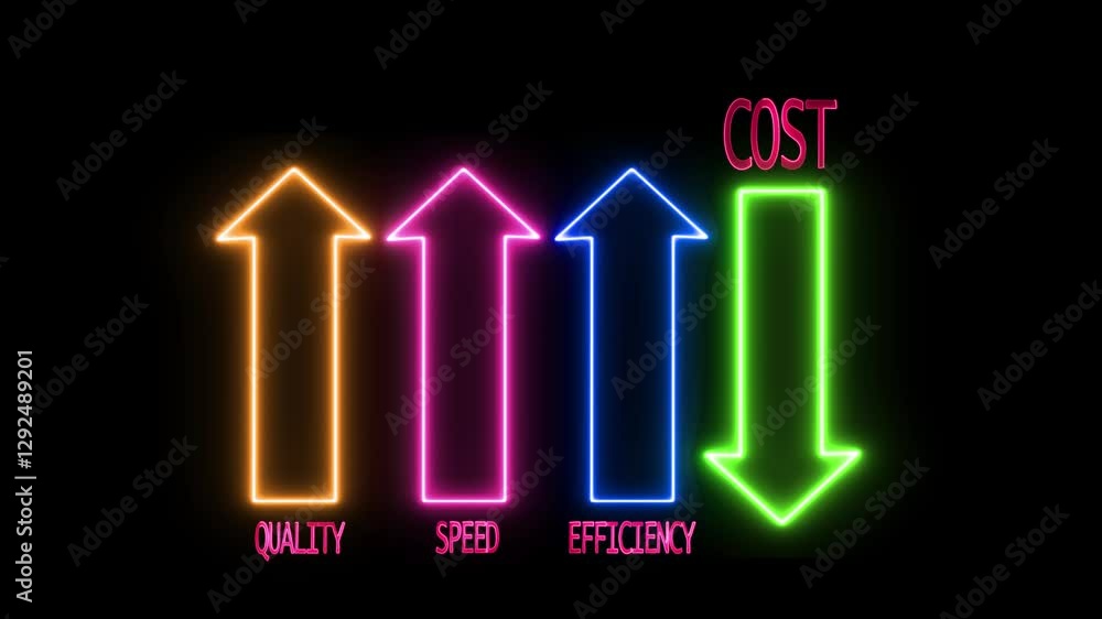 Cost Speed Performance businessman drawing quality speed efficiency and cost concept ...