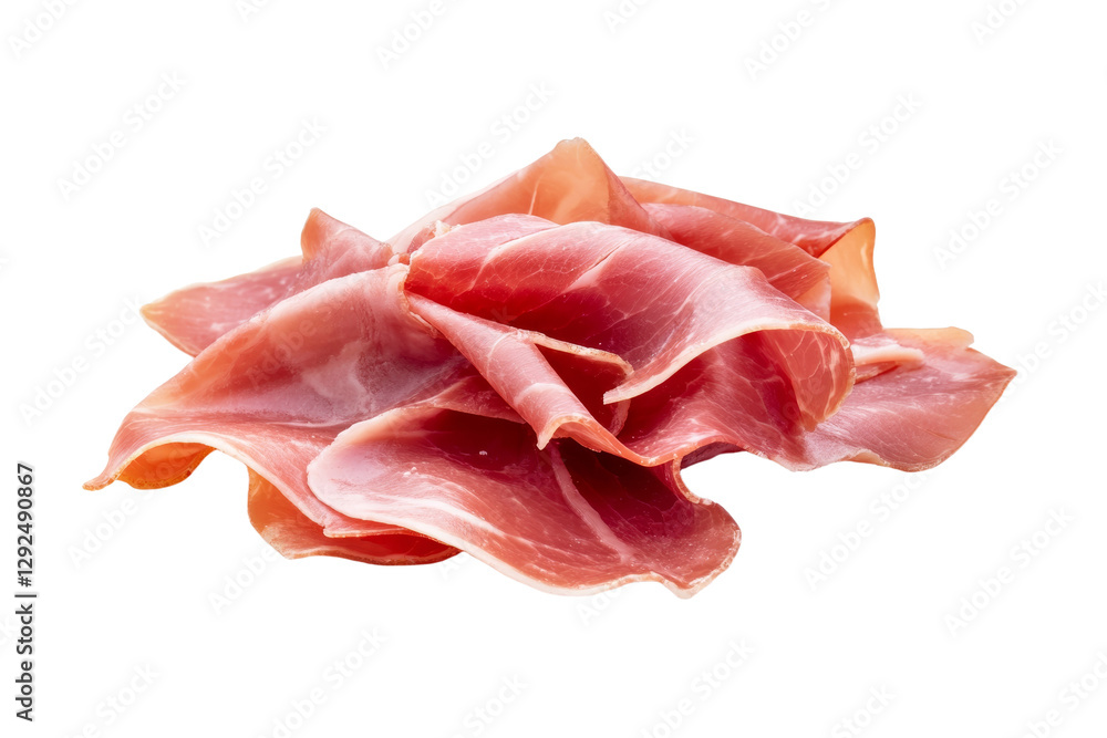 Pile of ham is on a white background, isolated Pile of ham is on a white background, isolated