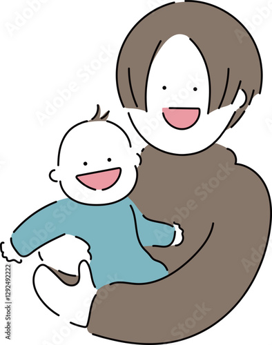 色々なお母さんと赤ちゃん「にっこり」_クール