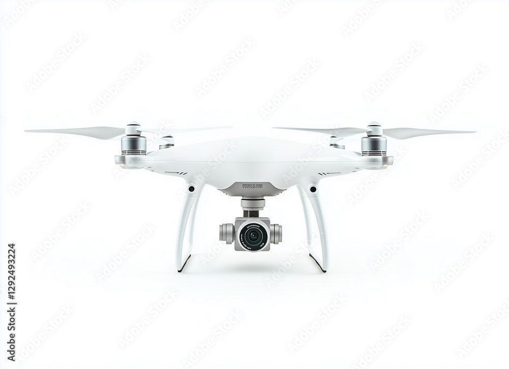 A fleet of advanced white drones, each equipped with a high-definition camera for capturing smooth, professional aerial footage A fleet of advanced white drones, each equipped with a high-definition camera for capturing smooth, professional aerial footage