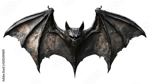 Wallpaper Mural Metal bat wings spread, isolated, Halloween decor, fantasy design Torontodigital.ca