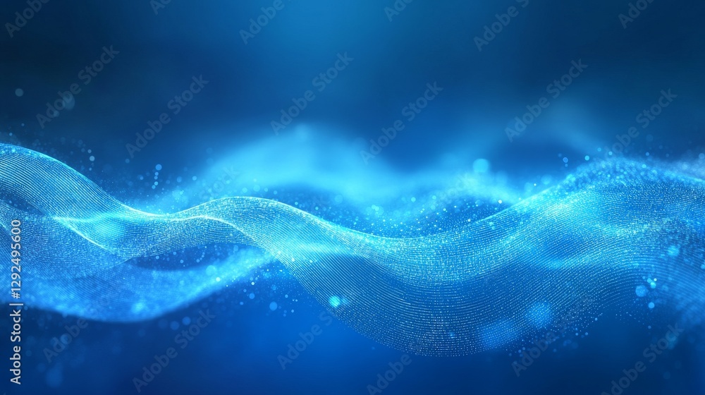 Attract Blue Line Movement, Abstract Wave Line, Light Technology Background, Copy Space Attract Blue Line Movement, Abstract Wave Line, Light Technology Background, Copy Space