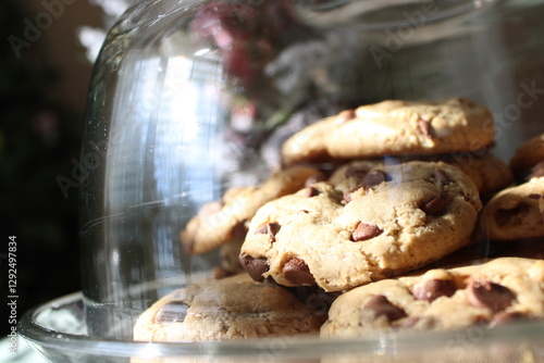 homemade cookies in a glass bowl