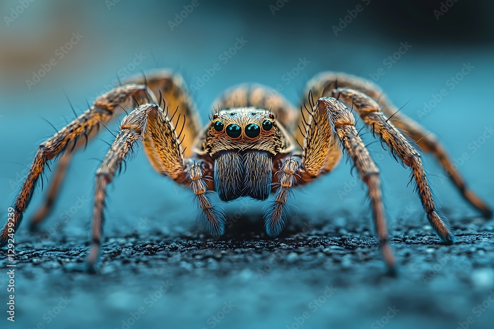 Spider closeup, ground, nature, macro photography, wildlife Spider closeup, ground, nature, macro photography, wildlife