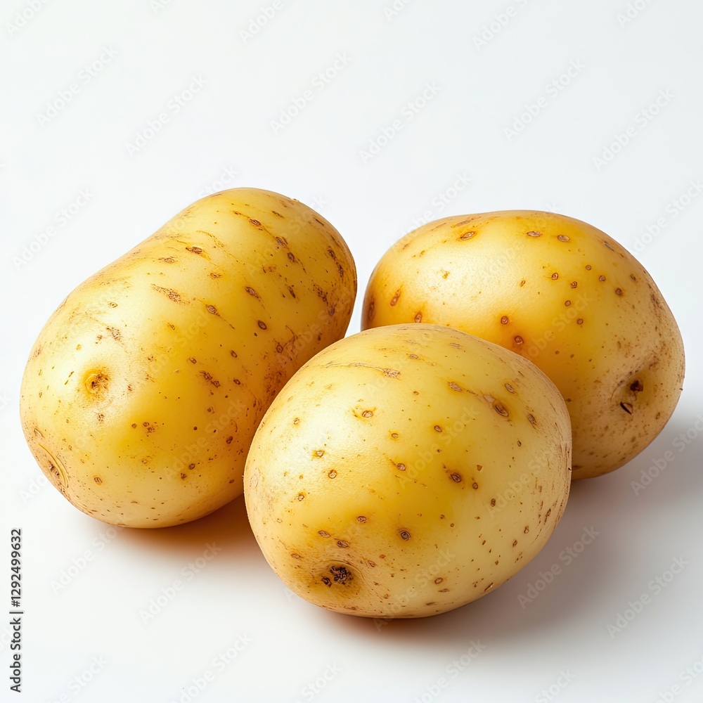 Flawless Visual of a Photo Potato, Isolated on a White Background Flawless Visual of a Photo Potato, Isolated on a White Background