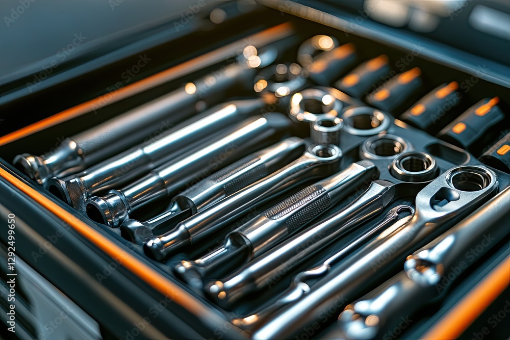 Ultra Hd Image of Box with Set of Tools for Car Repair,Closeup Ultra Hd Image of Box with Set of Tools for Car Repair,Closeup