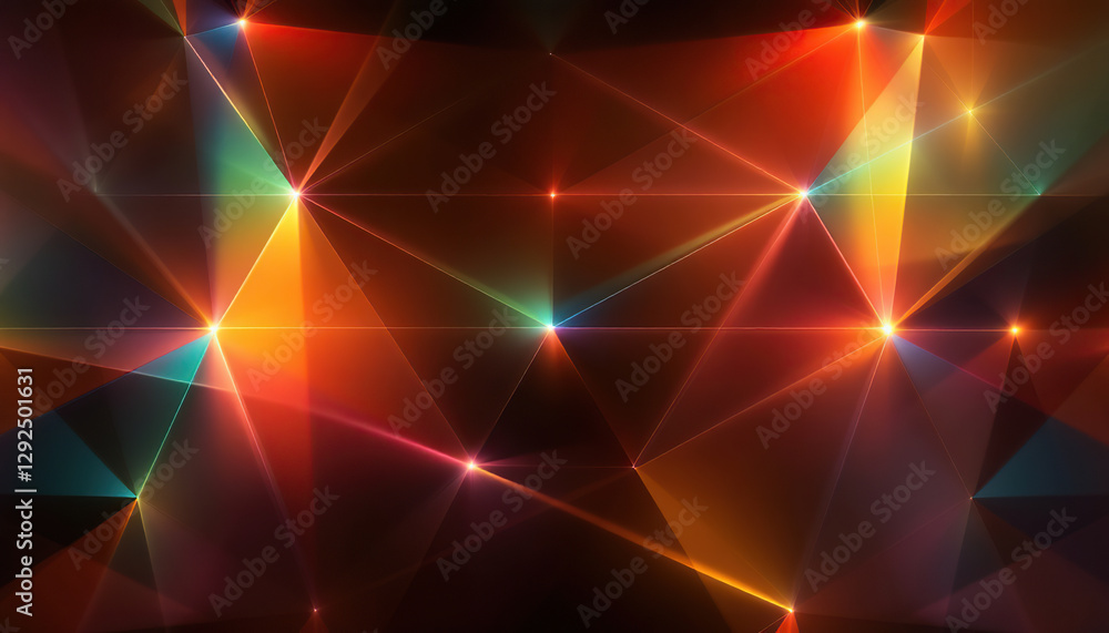 Abstract Geometric Background with Glowing Orange and Teal Triangles Abstract Geometric Background with Glowing Orange and Teal Triangles