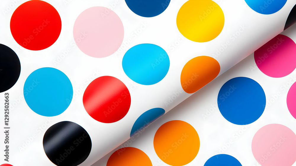 Colorful Polka Dot Pattern on White Background Colorful Polka Dot Pattern on White Background