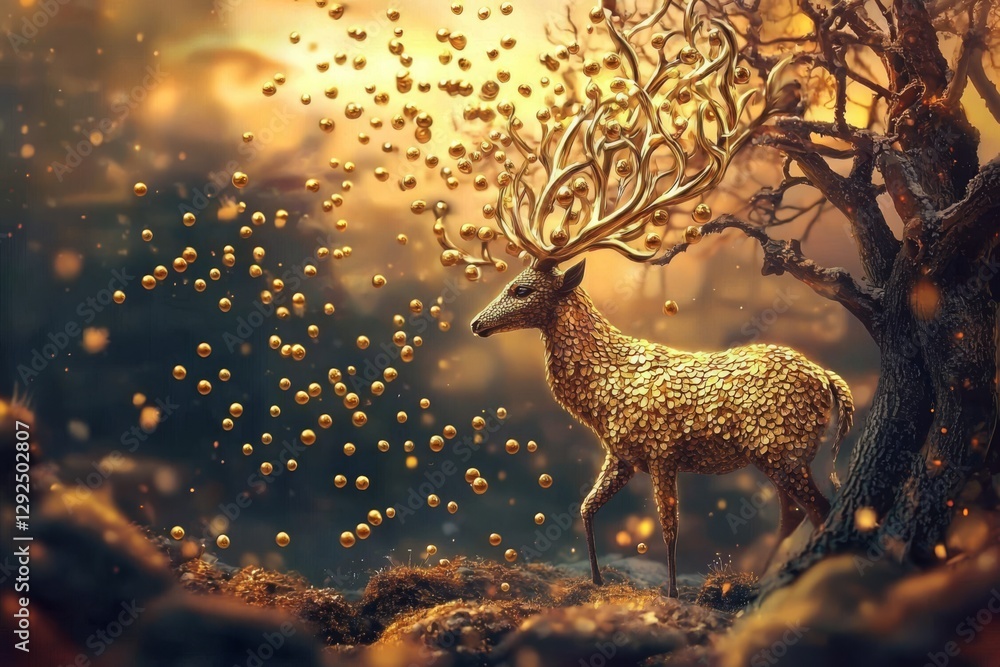 Fototapeta premium The Enchanting Maya Mriga: The Golden Deer of Ramayan