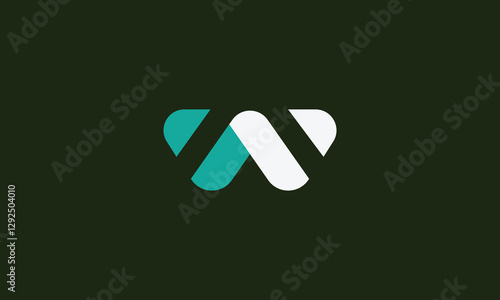Letter W or VV minimalistic monogram logo design

