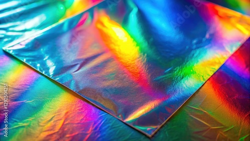 Vibrant hologram paper shining with rainbow colors, colorful, holographic, iridescent, shiny, luminescent, vibrant, paper
