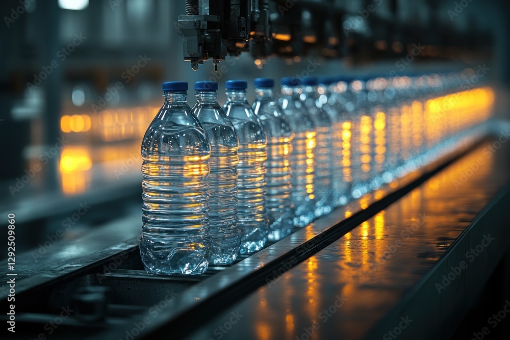 Water Bottling Machine in Modern Industrial Factory Setting with High Capacity Filling System Automation Water Bottling Machine in Modern Industrial Factory Setting with High Capacity Filling System Automation