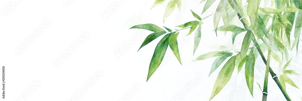 Naklejka premium Watercolor Bamboo Tree