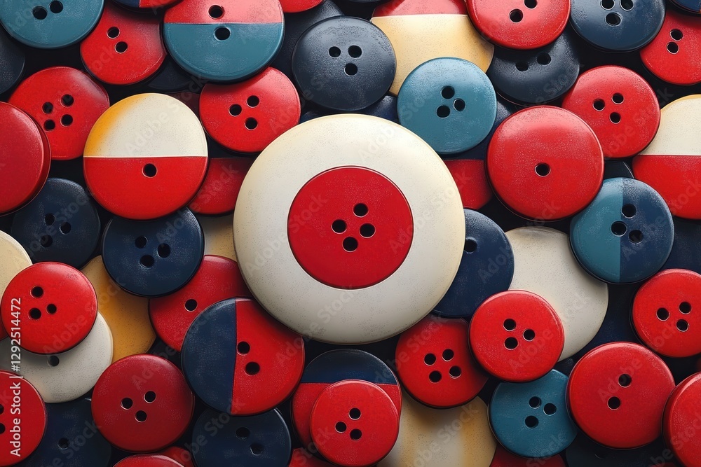 Ohio State Flag Buttons Pile Close-Up Digital Art Illustration Ohio State Flag Buttons Pile Close-Up Digital Art Illustration
