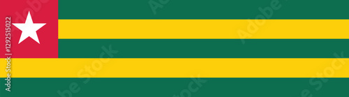 Togo flag long banner digital vector illustration