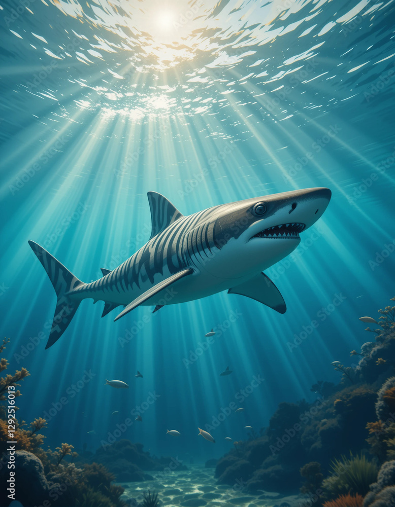 Obraz premium Ocean Predators: The Majestic Power of Sharks