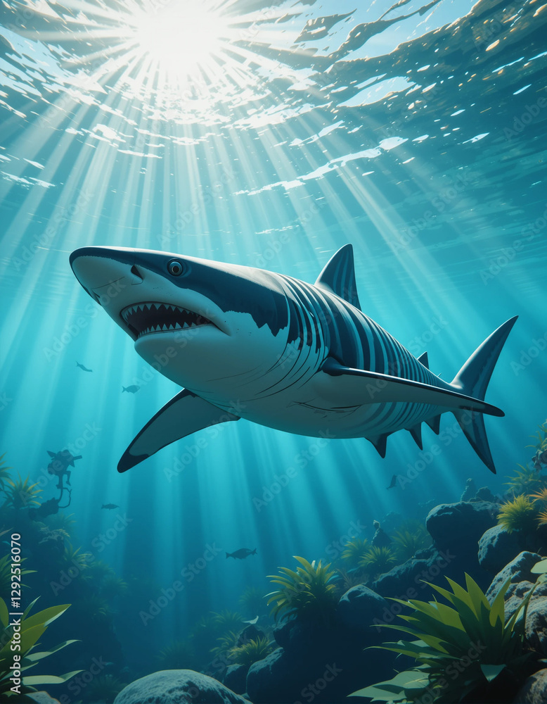Obraz premium Ocean Predators: The Majestic Power of Sharks