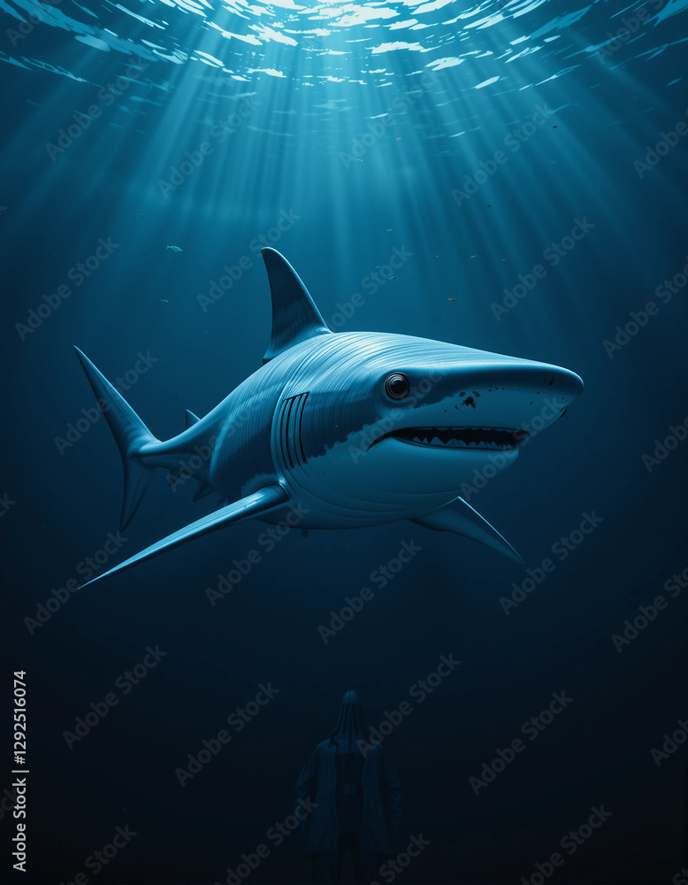Fototapeta premium Ocean Predators: The Majestic Power of Sharks