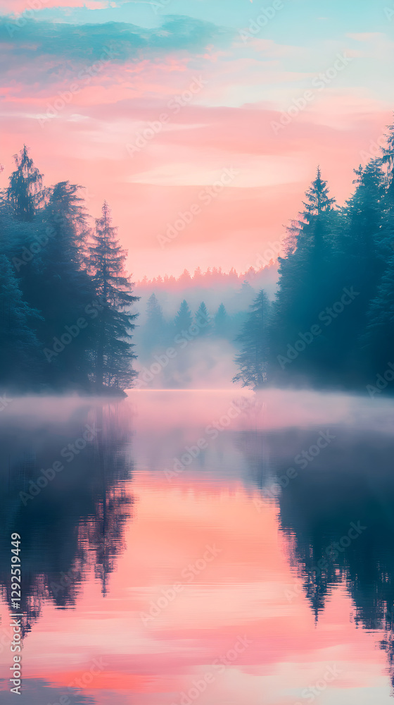 Radiant Dawn: Serene Lakeside At Sunrise Illuminates Sky With Ethereal Light Reflecting On Tranquil Waters Radiant Dawn: Serene Lakeside At Sunrise Illuminates Sky With Ethereal Light Reflecting On Tranquil Waters