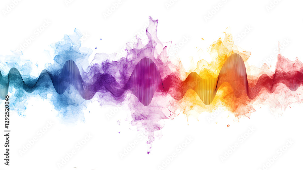 Obraz premium Colorful abstract soundwave isolated white background